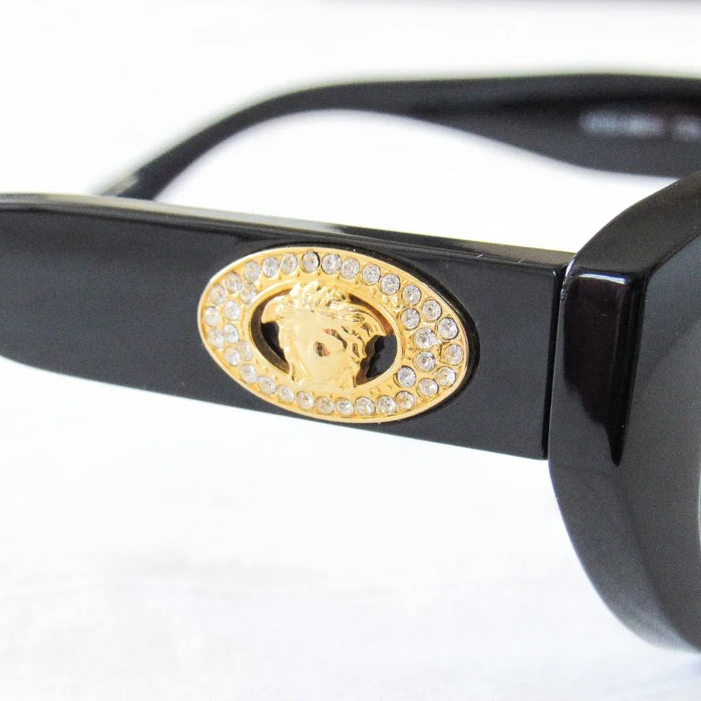 VERY RARE! AUTHENTIC VTG 1990’S GIANNI VERSACE BLACK DESIGNER SUNGLASSES CZ - Picture 7 of 15